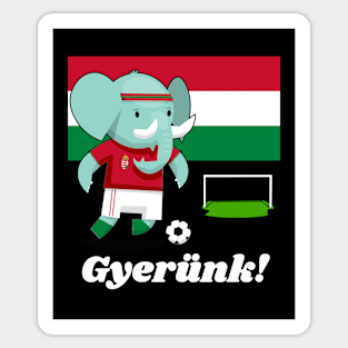 ⚽ Hungary Football, Elephant Scores a Goal, Gyerünk! Team Spirit Sticker